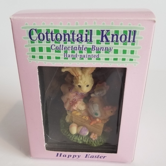 New In Box Cottontail Knoll Collectable Bunny Hand Painted Easter Chicken Eggs - Picture 3 of 4